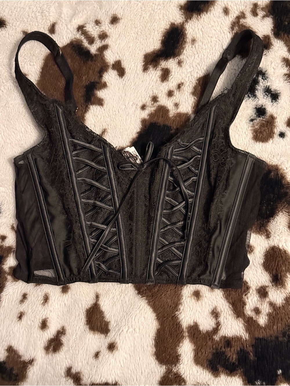 Victoria's Secret Black Lace Bralette with Crochet Detail